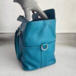 Hermes Toolbox 26cm Blue Evercolor Leather with Palladium Plated Hardware #RRUC-1 - Image 9
