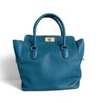 Hermes Toolbox 26cm Blue Evercolor Leather with Palladium Plated Hardware #RRUC-1 - Image 2