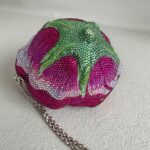 Judith Leiber New Rose Crystal Clutch with Silver Hardware #RORO-1 - Image 10