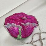Judith Leiber New Rose Crystal Clutch with Silver Hardware #RORO-1 - Image 5