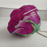 Judith Leiber New Rose Crystal Clutch with Silver Hardware #RORO-1 - Image 7