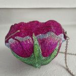 Judith Leiber New Rose Crystal Clutch with Silver Hardware #RORO-1 - Image 8