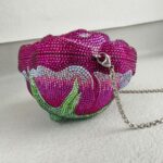 Judith Leiber New Rose Crystal Clutch with Silver Hardware #RORO-1 - Image 9