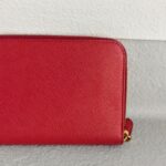 Prada Zippy Wallet Red Saffiano Leather with Gold Hardware #RRCL-1 - Image 6