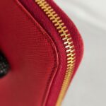 Prada Zippy Wallet Red Saffiano Leather with Gold Hardware #RRCL-1 - Image 11