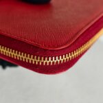 Prada Zippy Wallet Red Saffiano Leather with Gold Hardware #RRCL-1 - Image 12