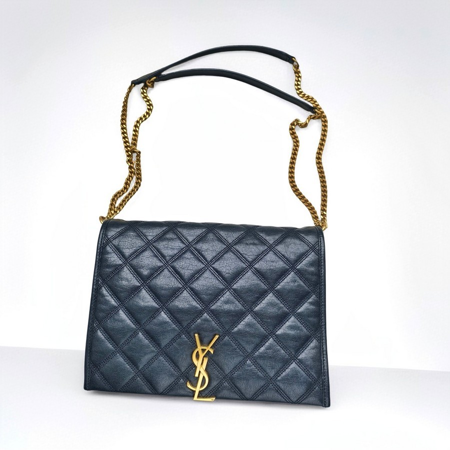 Saint Laurent Becky 2way-Bag Black Leather with Gold Hardware #RRSE-1