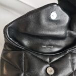 Saint Laurent Pouch Puff Black Lambskin with Silver Hardware #RRYL-6 - Image 16