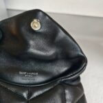 Saint Laurent Pouch Puff Black Lambskin with Silver Hardware #RRYL-6 - Image 17