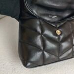 Saint Laurent Pouch Puff Black Lambskin with Silver Hardware #RRYL-6 - Image 18