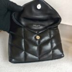 Saint Laurent Pouch Puff Black Lambskin with Silver Hardware #RRYL-6 - Image 20