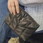 Saint Laurent Pouch Puff Black Lambskin with Silver Hardware #RRYL-6 - Image 2