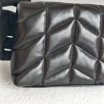 Saint Laurent Pouch Puff Black Lambskin with Silver Hardware #RRYL-6 - Image 6