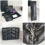 Saint Laurent Pouch Puff Black Lambskin with Silver Hardware #RRYL-6 - Image 3