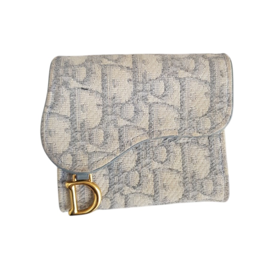 C.Dior Saddle Lotus Wallet Oblique Jacquard Canvas with Leather and Gold Hardware #RROY-3