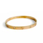 Cartier Love Bangle 18k Rose Gold with 4 Diamonds Size 18 #RTTE-5