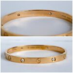 Cartier Love Bangle 18k Rose Gold with 4 Diamonds Size 18 #RTTE-5 - Image 5