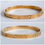 Cartier Love Bangle 18k Rose Gold with 4 Diamonds Size 18 #RTTE-5 - Image 3