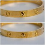 Cartier Love Bangle 18k Yellow Gold with 4 Diamonds Size 17 #RTSK-3 - Image 4