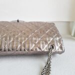 Chanel 2.55 Maxi Double Flap Metallic Bronze Striped Quilted Aged Calfskin with Ruthenium Hardware #ROYY-1 - Image 10