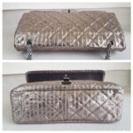 Chanel 2.55 Maxi Double Flap Metallic Bronze Striped Quilted Aged Calfskin with Ruthenium Hardware #ROYY-1 - Image 15