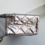 Chanel 2.55 Maxi Double Flap Metallic Bronze Striped Quilted Aged Calfskin with Ruthenium Hardware #ROYY-1 - Image 7