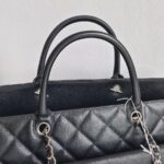 Chanel 2Way-bag Black Grained Calfskin with Silver Hardware #RRTE-1 - Image 14