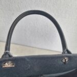 Chanel 2Way-bag Black Grained Calfskin with Silver Hardware #RRTE-1 - Image 19