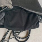 Chanel 2Way-bag Black Grained Calfskin with Silver Hardware #RRTE-1 - Image 30