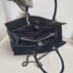 Chanel 2Way-bag Black Grained Calfskin with Silver Hardware #RRTE-1 - Image 27