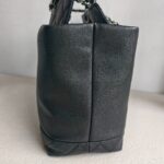 Chanel 2Way-bag Black Grained Calfskin with Silver Hardware #RRTE-1 - Image 9