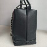 Chanel 2Way-bag Black Grained Calfskin with Silver Hardware #RRTE-1 - Image 8