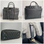 Chanel 2Way-bag Black Grained Calfskin with Silver Hardware #RRTE-1 - Image 3