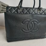 Chanel 2Way-bag Black Grained Calfskin with Silver Hardware #RRTE-1 - Image 4