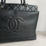 Chanel 2Way-bag Black Grained Calfskin with Silver Hardware #RRTE-1 - Image 5