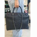 Chanel 2Way-bag Black Grained Calfskin with Silver Hardware #RRTE-1 - Image 46