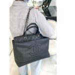 Chanel 2Way-bag Black Grained Calfskin with Silver Hardware #RRTE-1 - Image 45