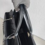 Chanel 2Way-bag Black Grained Calfskin with Silver Hardware #RRTE-1 - Image 16