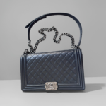 Chanel Boy Large 28cm Black Lambskin with Ruthenium Hardware #RROS-1