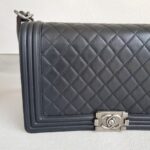 Chanel Boy Large 28cm Black Lambskin with Ruthenium Hardware #RROS-1 - Image 3