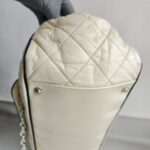 Chanel East West Accordion Flap Bag Cream Calfskin with Silver Hardware #RRER-8 - Image 6