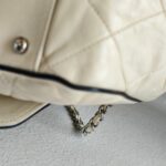 Chanel East West Accordion Flap Bag Cream Calfskin with Silver Hardware #RRER-8 - Image 17