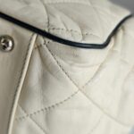 Chanel East West Accordion Flap Bag Cream Calfskin with Silver Hardware #RRER-8 - Image 16