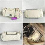 Chanel East West Accordion Flap Bag Cream Calfskin with Silver Hardware #RRER-8 - Image 2