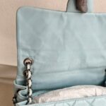 Chanel Flap Bag Light Blue Aged Calfskin with Ruthenium Hardware #RRSK-1 - Image 20