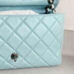 Chanel Flap Bag Light Blue Aged Calfskin with Ruthenium Hardware #RRSK-1 - Image 23