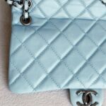 Chanel Flap Bag Light Blue Aged Calfskin with Ruthenium Hardware #RRSK-1 - Image 4