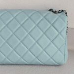 Chanel Flap Bag Light Blue Aged Calfskin with Ruthenium Hardware #RRSK-1 - Image 7