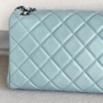 Chanel Flap Bag Light Blue Aged Calfskin with Ruthenium Hardware #RRSK-1 - Image 6