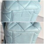 Chanel Flap Bag Light Blue Aged Calfskin with Ruthenium Hardware #RRSK-1 - Image 18